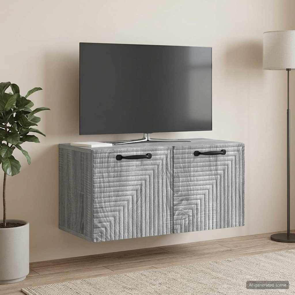 vidaXL Wall-Mounted TV Cabinet Grey Sonoma 59.5 x 31 x 30 cm 1