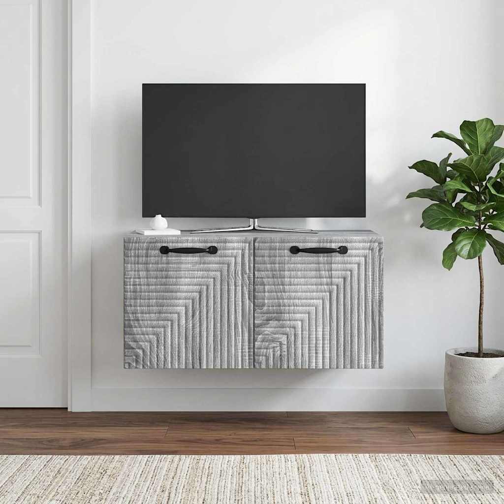 vidaXL Wall-Mounted TV Cabinet Grey Sonoma 59.5 x 31 x 30 cm 4