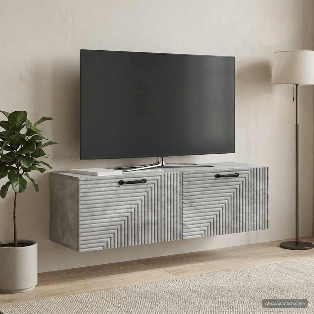 Wall-Mounted TV Cabinet 98 x 31 x 30 cm Concrete grey