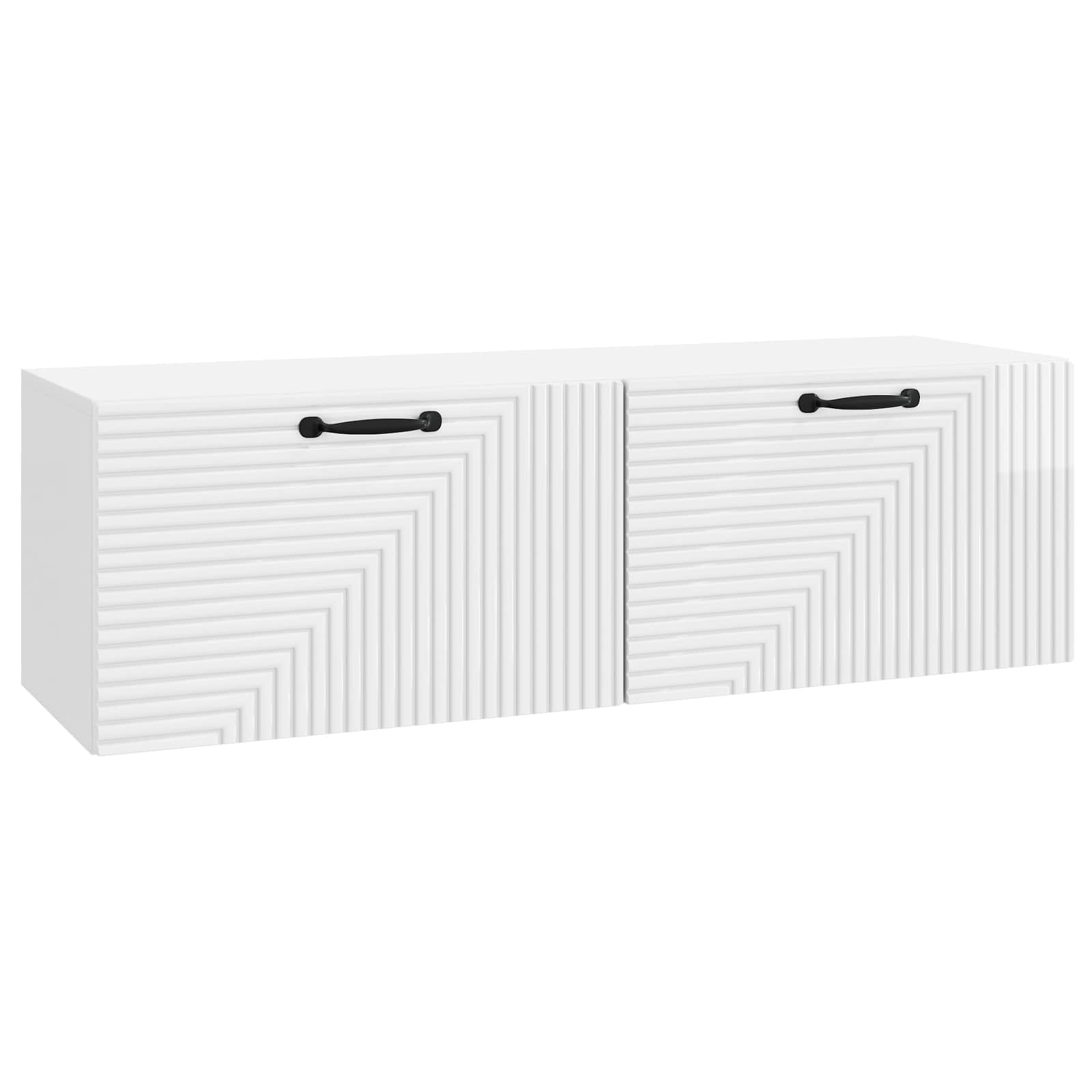 vidaXL Wall-Mounted TV Cabinet High Gloss White 98 x 31 x 30 cm 2