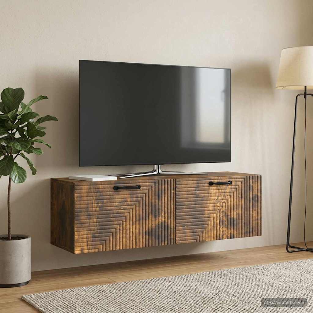 Wall-Mounted TV Cabinet 98 x 31 x 30 cm Smoked oak