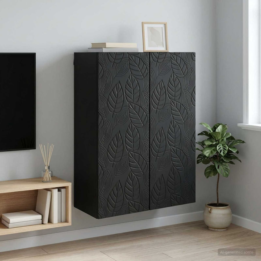 Wall-Mounted Cabinet Engineered Wood Black