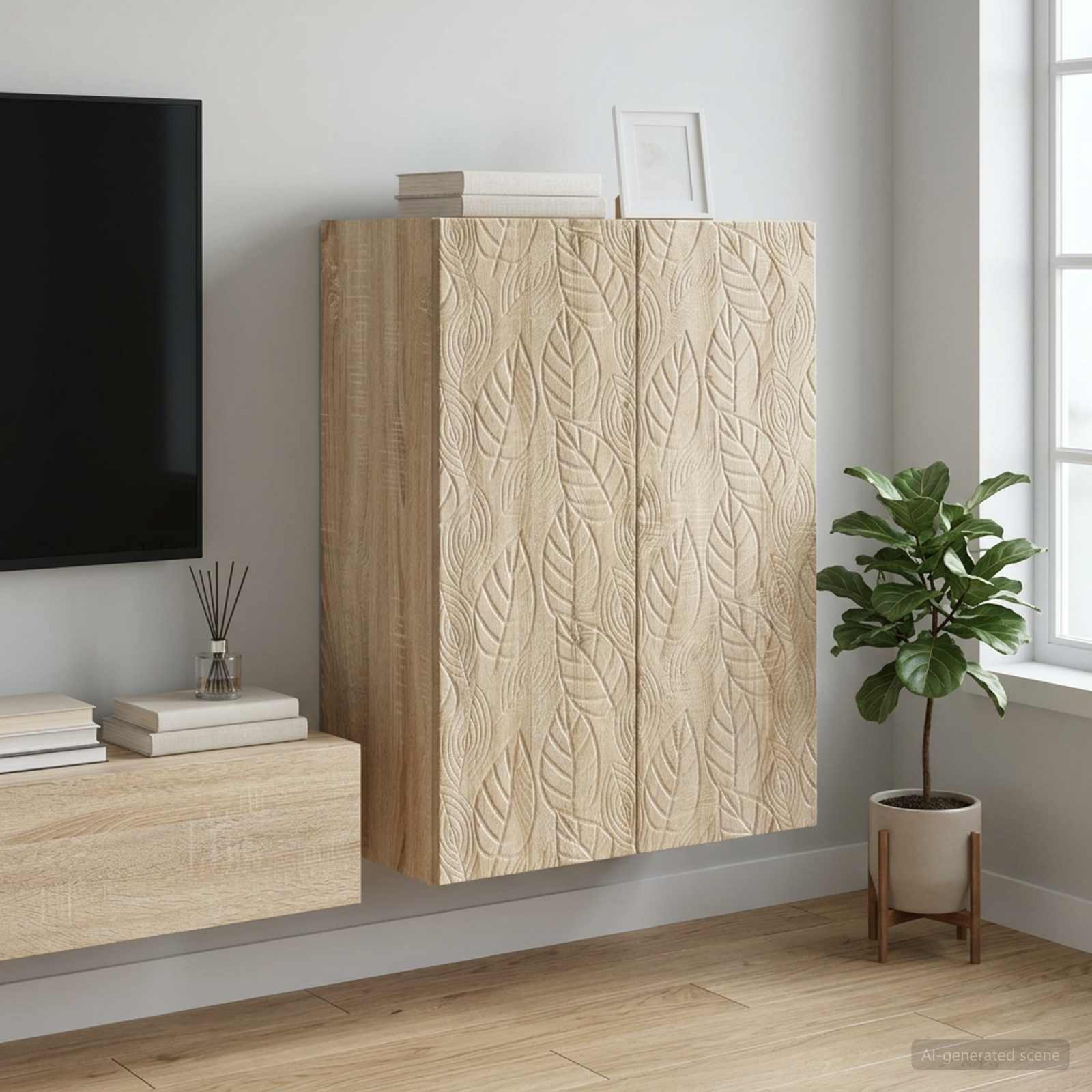 vidaXL Wall-Mounted Cabinet 66 x 34.5 x 90 cm Engineered Wood 1