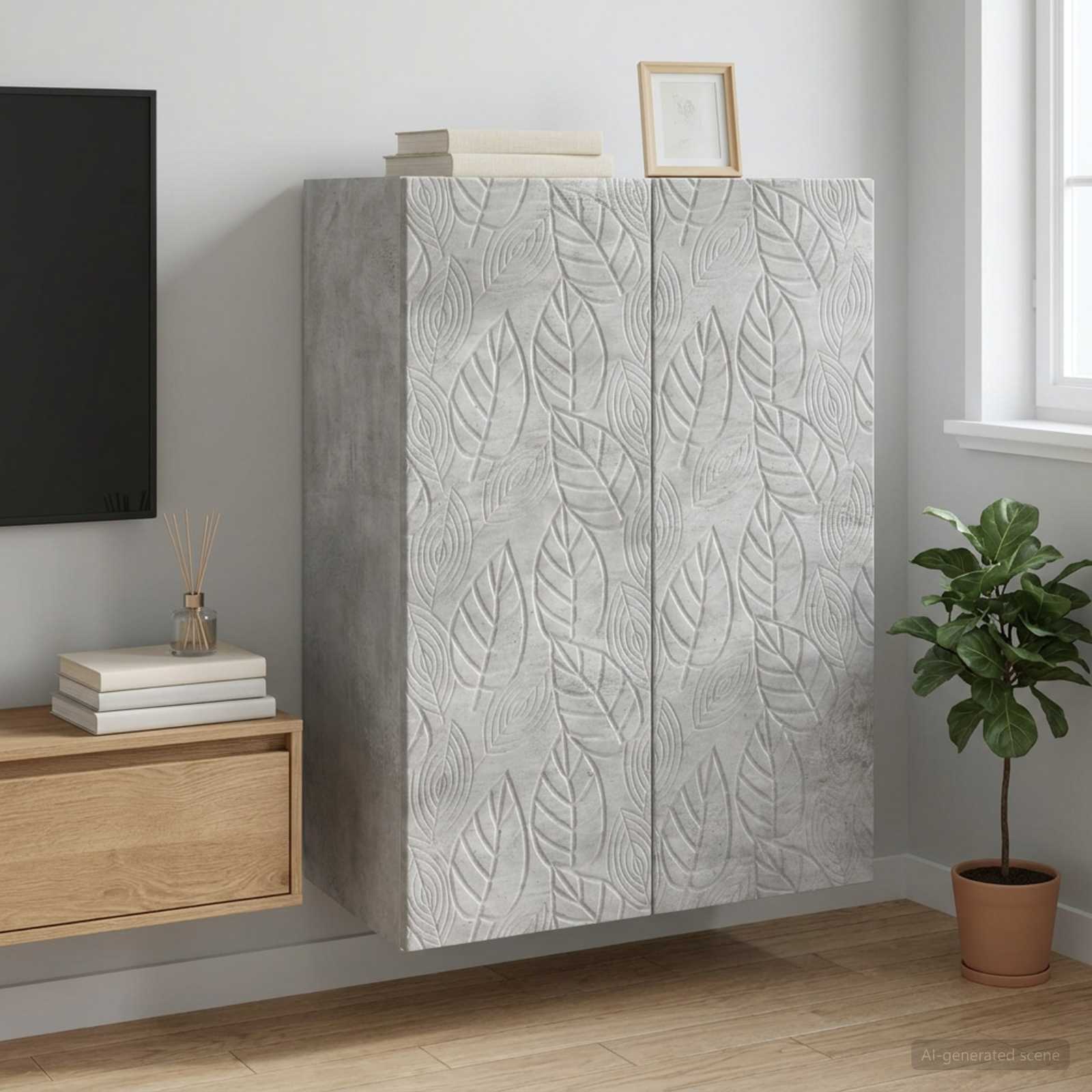 vidaXL Wall-Mounted Cabinet 66 x 34.5 x 90 cm Engineered Wood 1