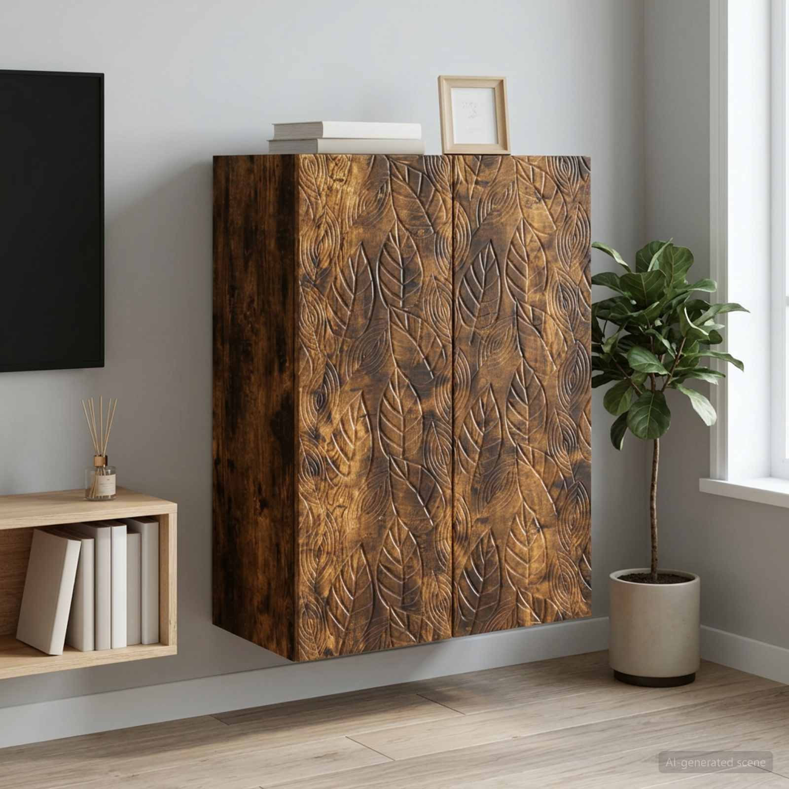 vidaXL Wall-Mounted Cabinet 66 x 34.5 x 90 cm Engineered Wood 1