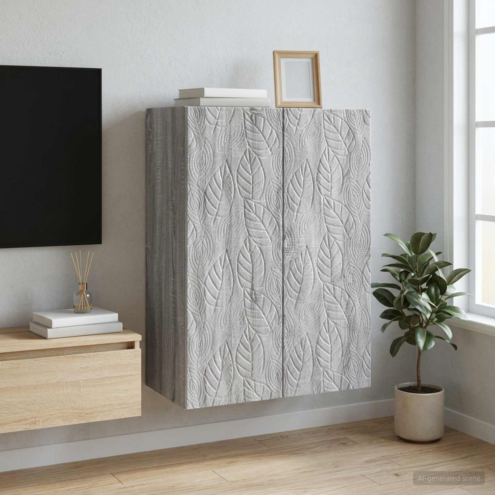 vidaXL Wall-Mounted Cabinet 66 x 34.5 x 90 cm Engineered Wood 1