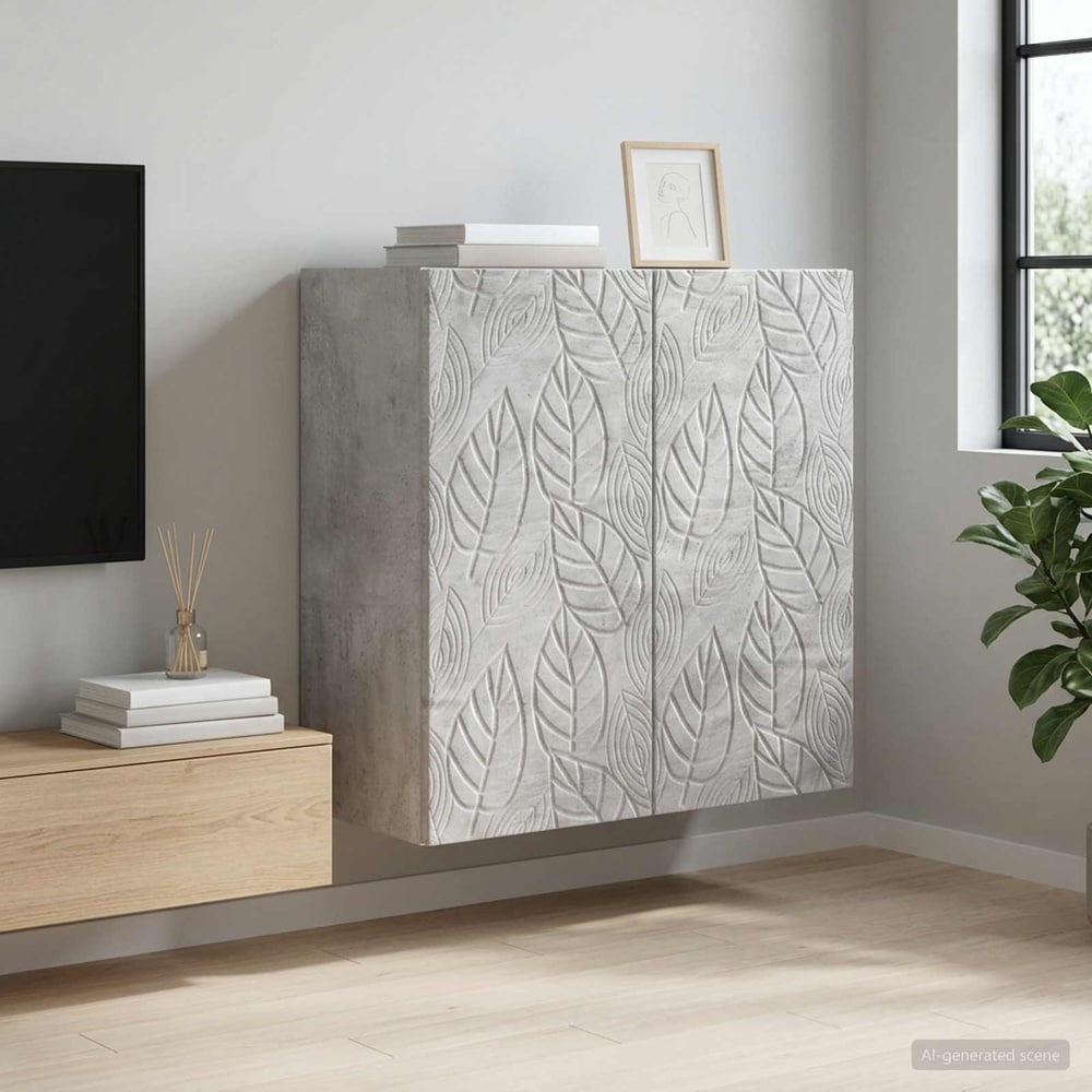 Wall-Mounted Cabinet 59 x 31 x 60 cm Engineered Wood Concrete grey