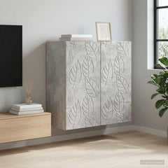 Wall-Mounted Cabinet 59 x 31 x 60 cm Engineered Wood Concrete grey