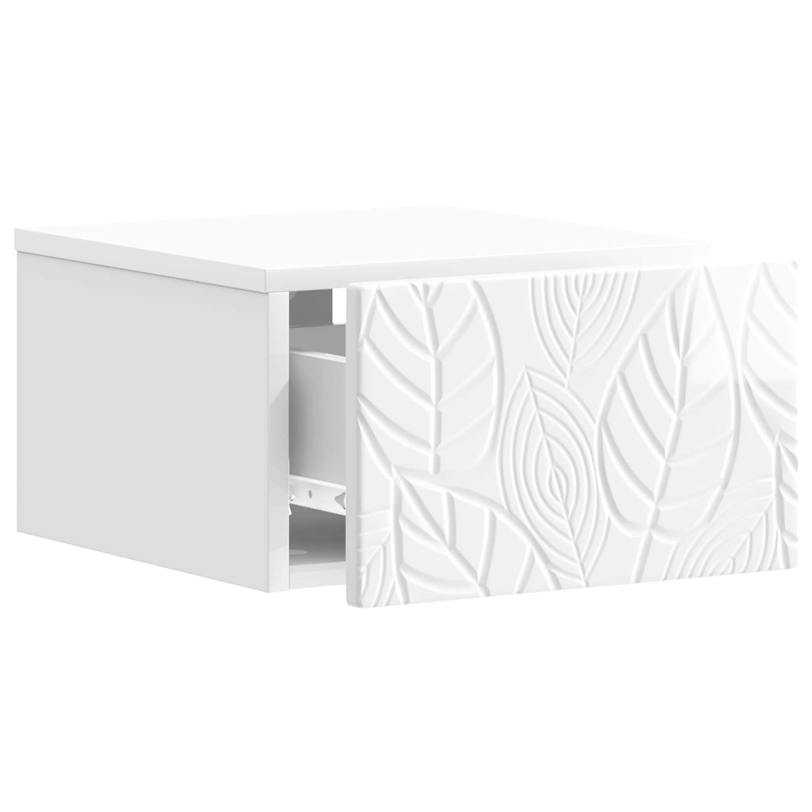 vidaXL Wall-Mounted Side Table High Gloss White 34.5 x 33 x 20 cm 3