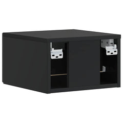 vidaXL Wall-Mounted Bedside Cabinet Black 49 x 34.5 x 20 cm 6