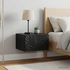 vidaXL Wall-Mounted Bedside Cabinet 2 pcs Black 49 x 34.5 x 20 cm 1