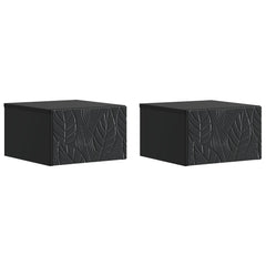 vidaXL Wall-Mounted Bedside Cabinet 2 pcs Black 49 x 34.5 x 20 cm 2