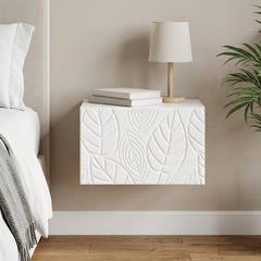 vidaXL Wall-Mounted Bedside Cabinet High Gloss White 49 x 34.5 x 20 cm 1