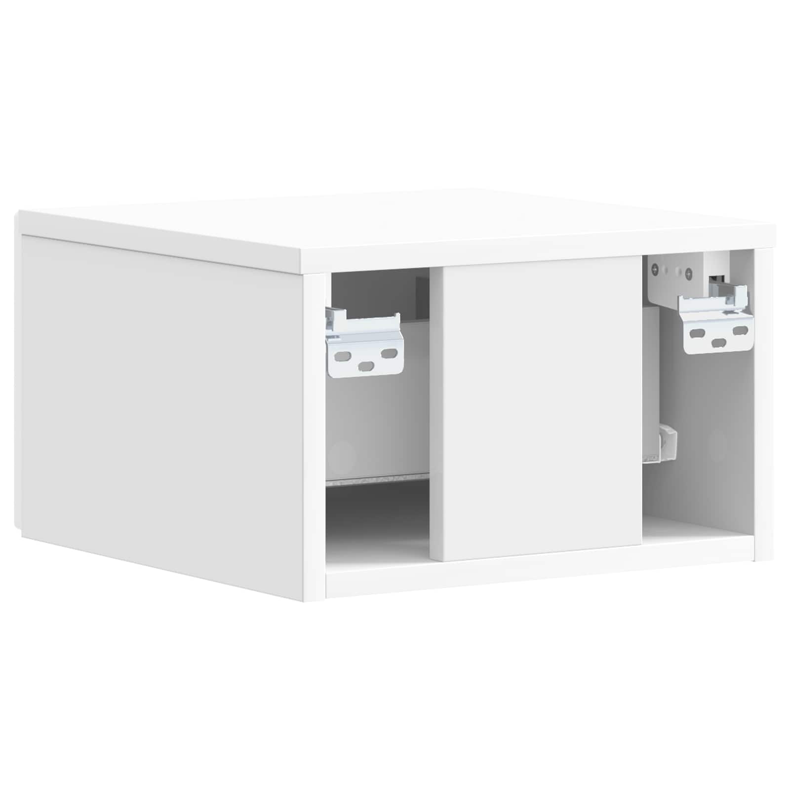 vidaXL Wall-Mounted Bedside Cabinet High Gloss White 49 x 34.5 x 20 cm 6