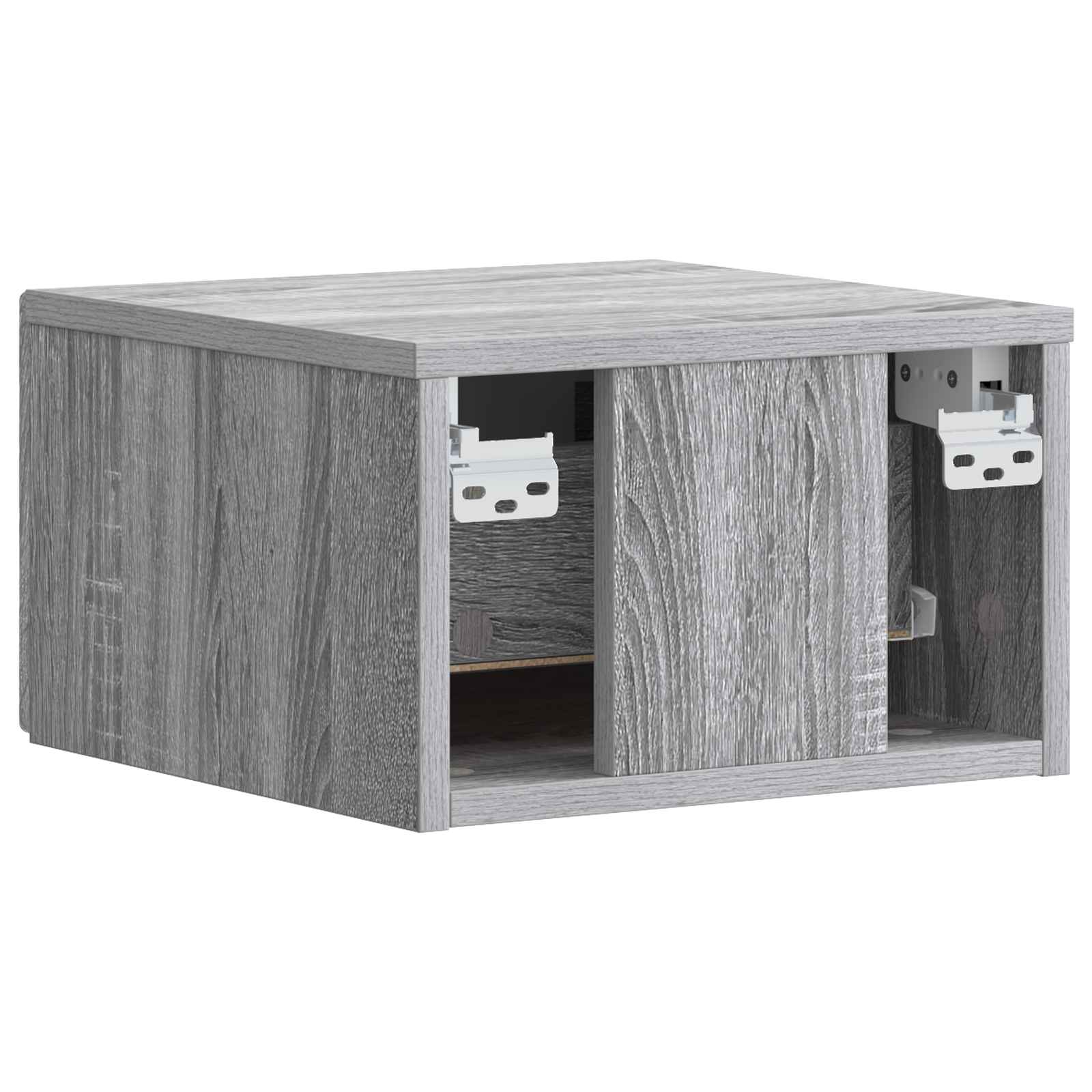 vidaXL Wall-Mounted Bedside Cabinet Grey Sonoma 49 x 34.5 x 20 cm 6