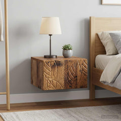 vidaXL Wall-Mounted Bedside Cabinet 2 pcs Old Wood 49 x 34.5 x 20 cm 1