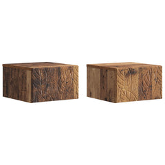 vidaXL Wall-Mounted Bedside Cabinet 2 pcs Old Wood 49 x 34.5 x 20 cm 2
