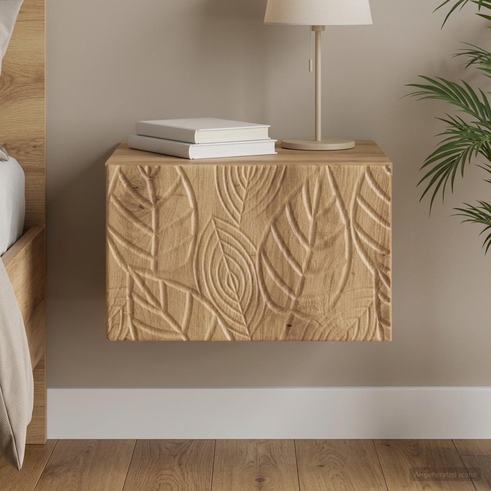 vidaXL Wall-Mounted Bedside Cabinet Artisan Oak 49 x 34.5 x 20 cm 1