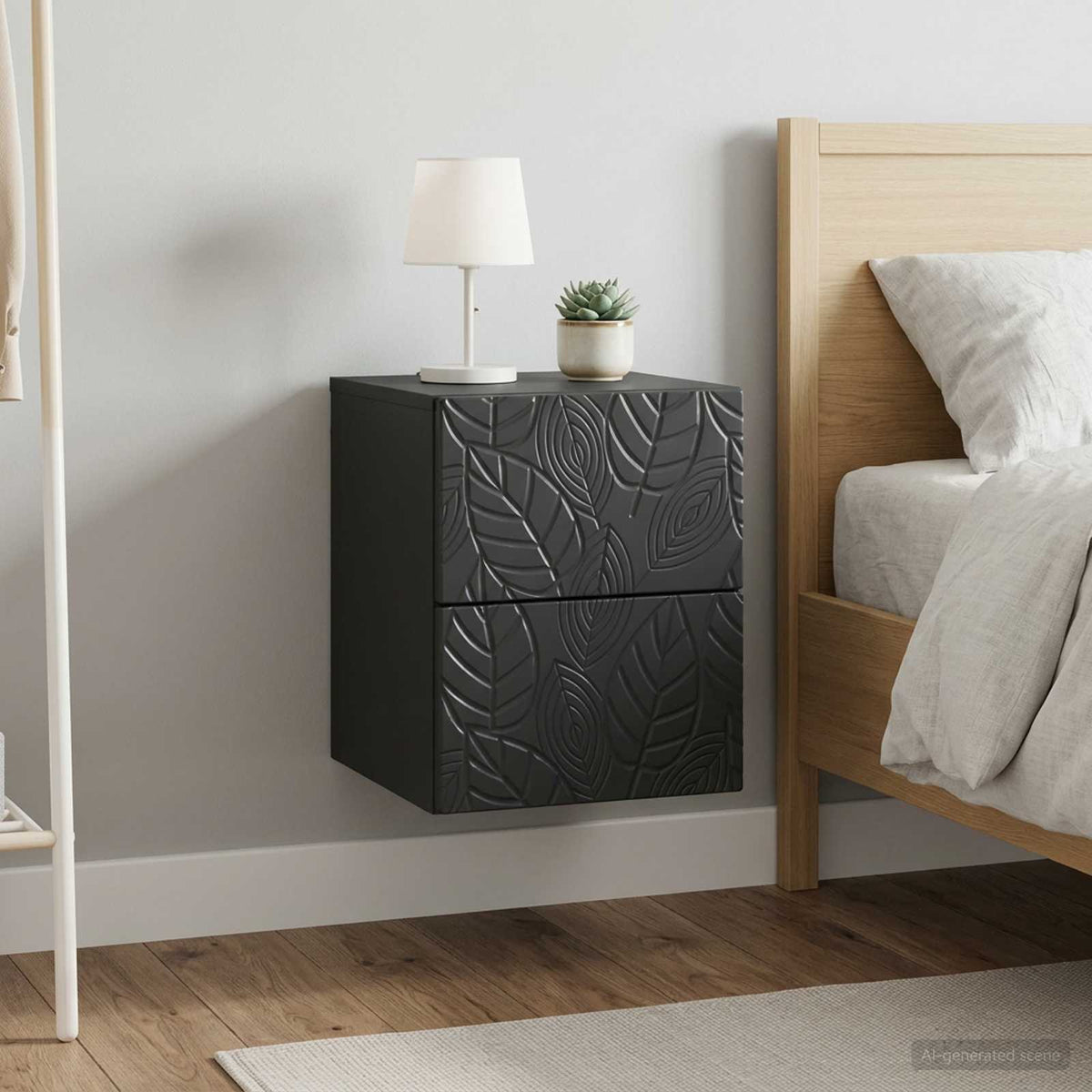 vidaXL Wall-Mounted Bedside Cabinet 34.5 x 33 x 40 cm