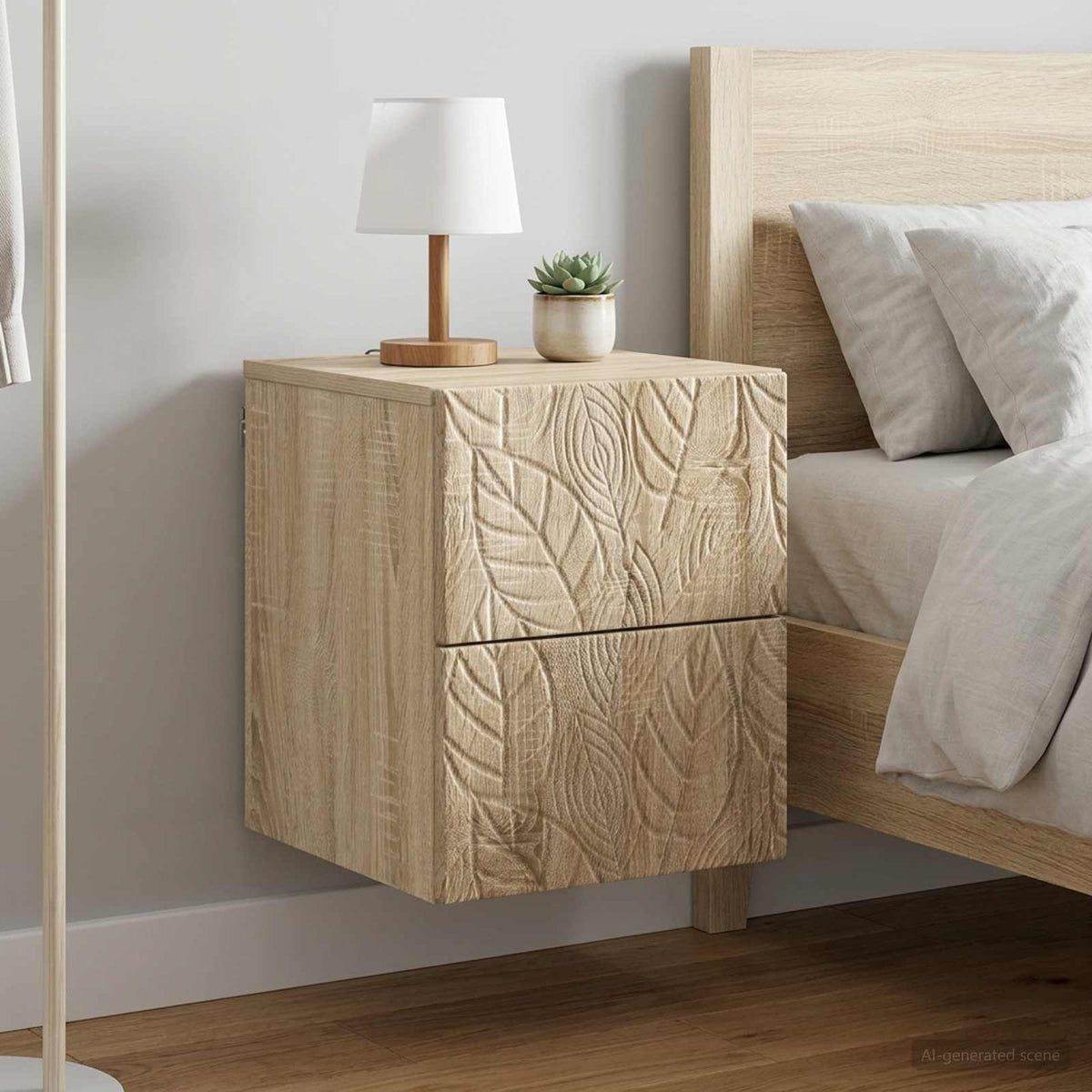 vidaXL Wall-Mounted Bedside Cabinet 34.5 x 33 x 40 cm