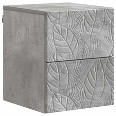 vidaXL Wall-Mounted Bedside Cabinet Concrete Grey 34.5 x 33 x 40 cm 2