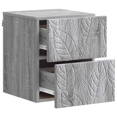 vidaXL Wall-Mounted Bedside Cabinet Grey Sonoma 34.5 x 33 x 40 cm 3