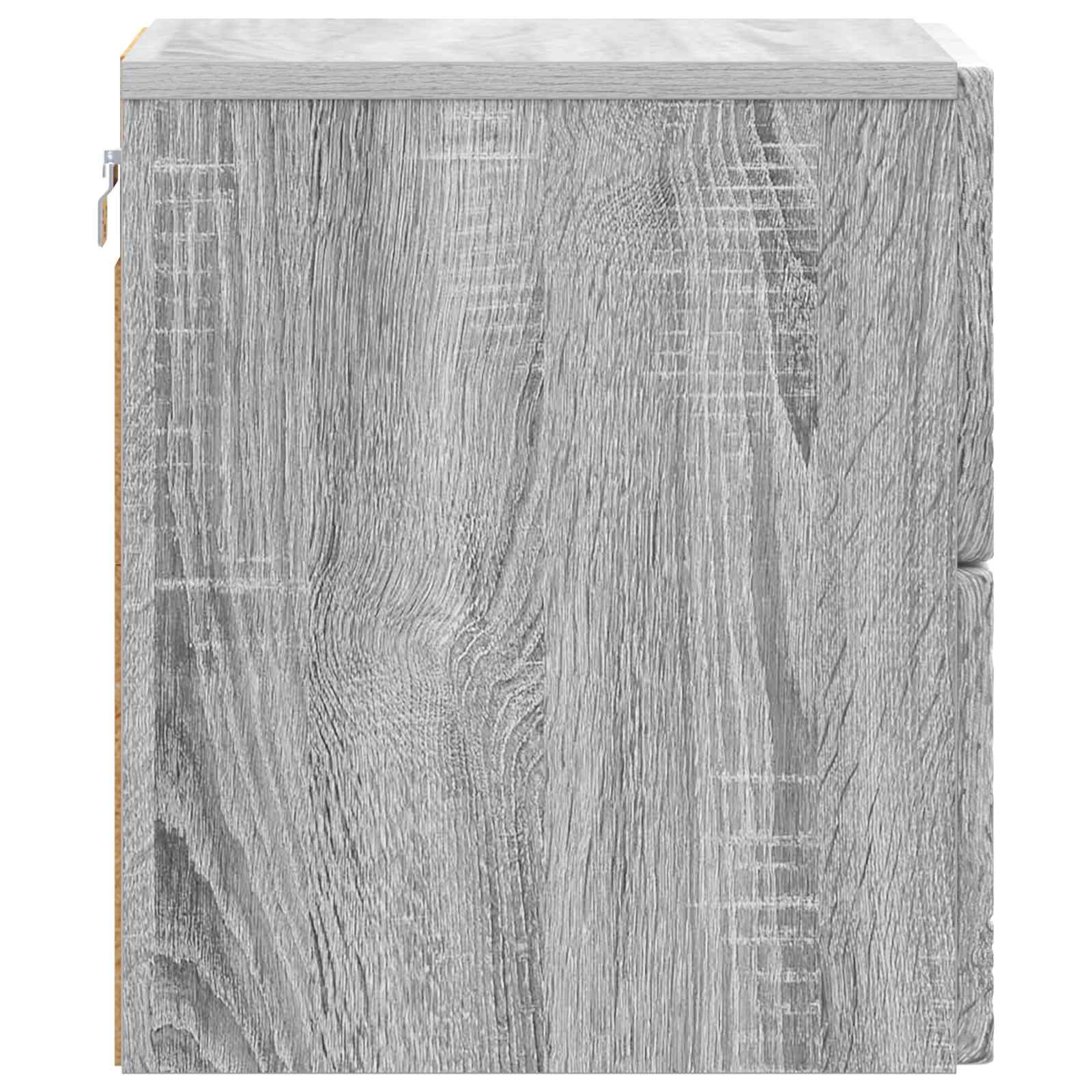 vidaXL Wall-Mounted Bedside Cabinet Grey Sonoma 34.5 x 33 x 40 cm 5