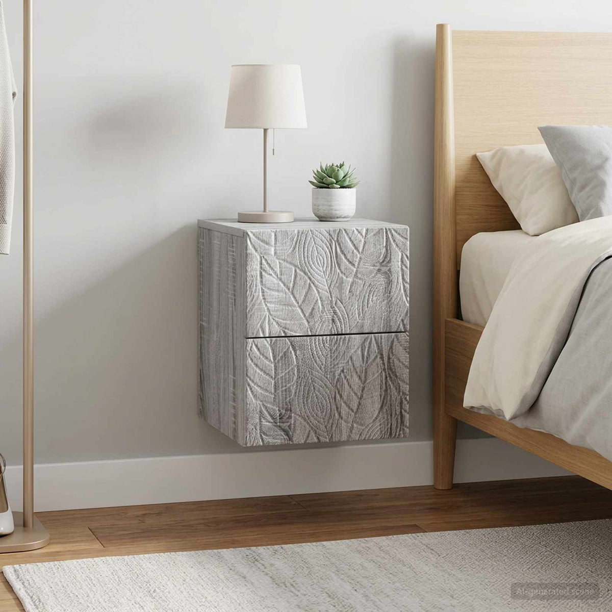 vidaXL Wall-Mounted Bedside Cabinet 34.5 x 33 x 40 cm