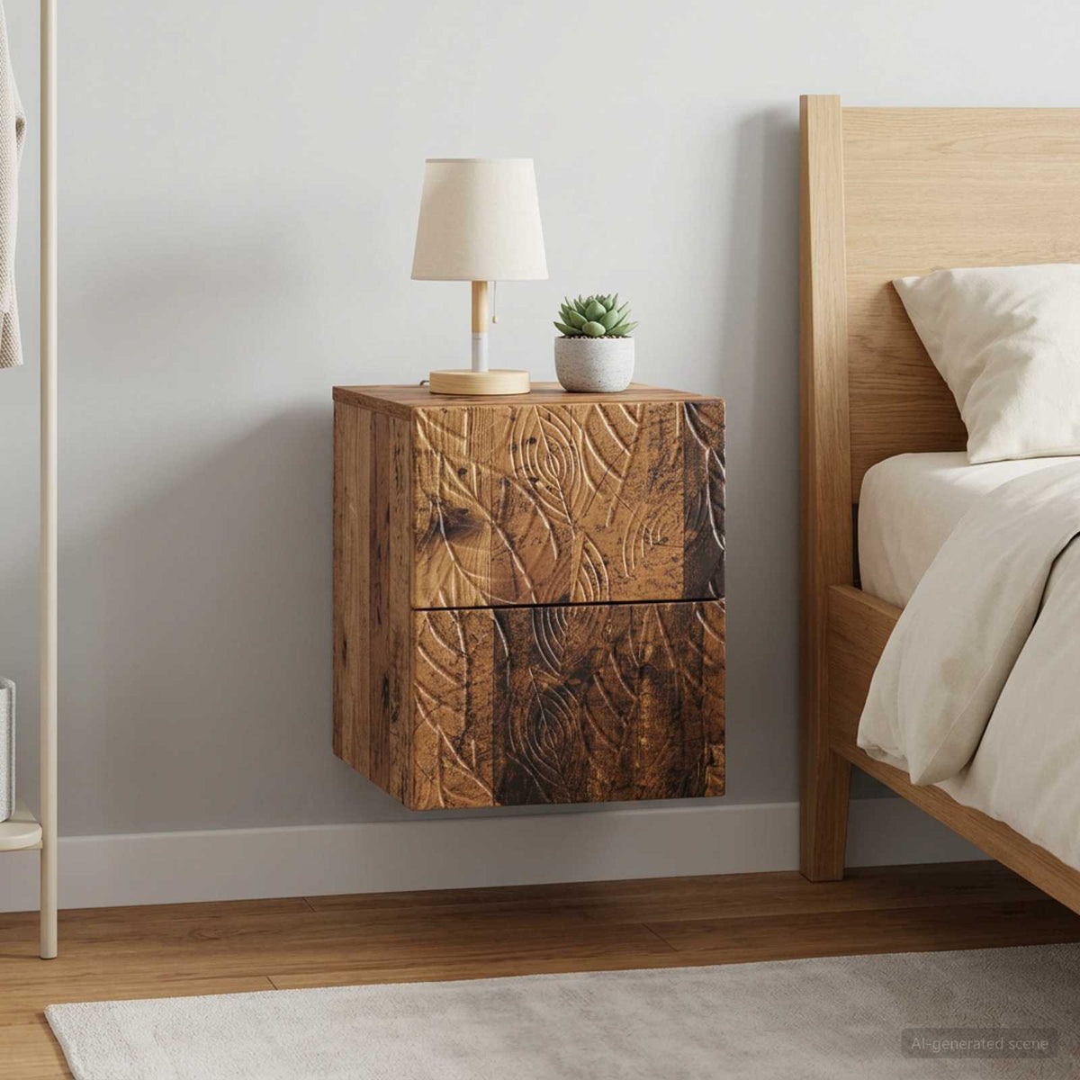 vidaXL Wall-Mounted Bedside Cabinet 34.5 x 33 x 40 cm