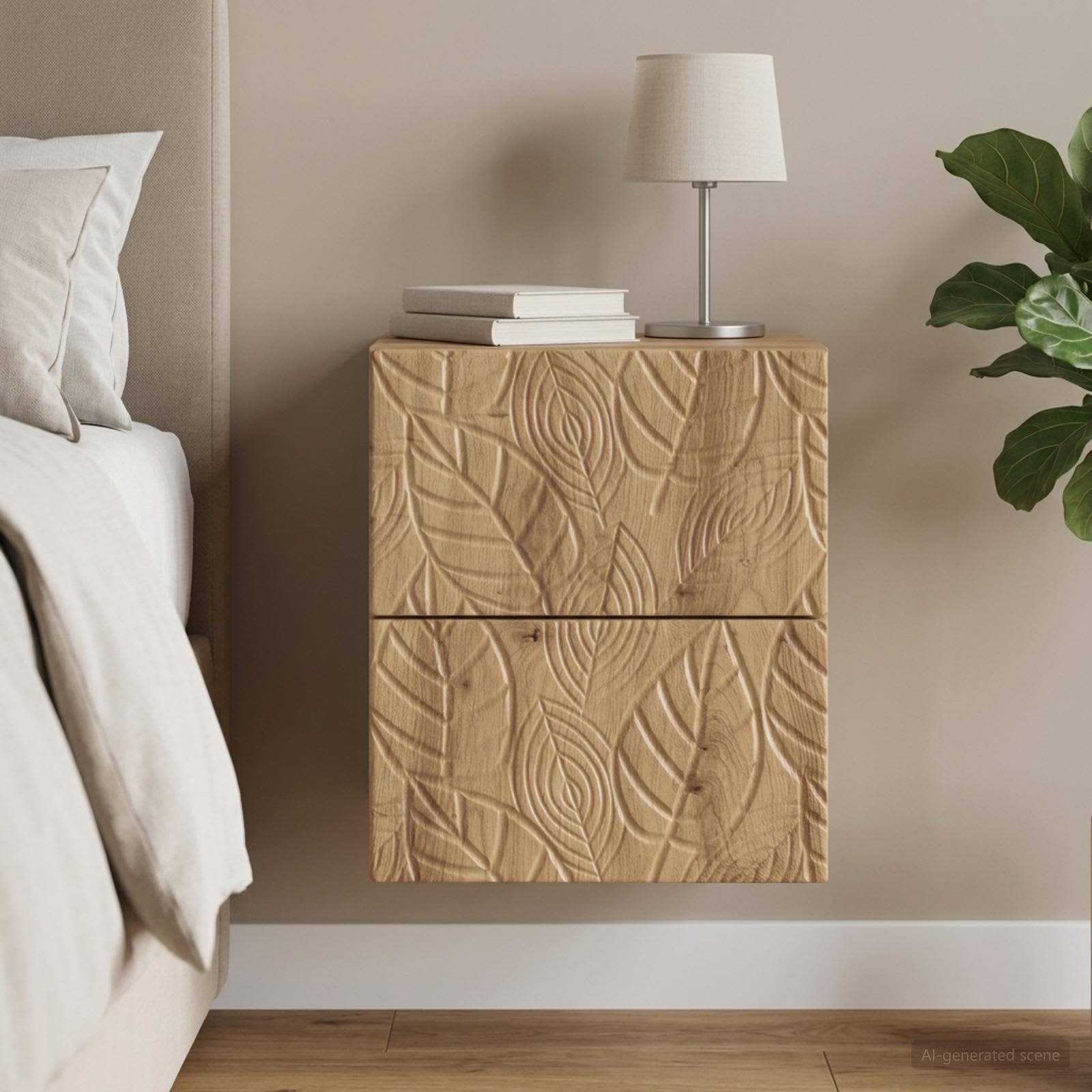 vidaXL Wall-Mounted Bedside Cabinet Artisan Oak 34.5 x 33 x 40 cm 1