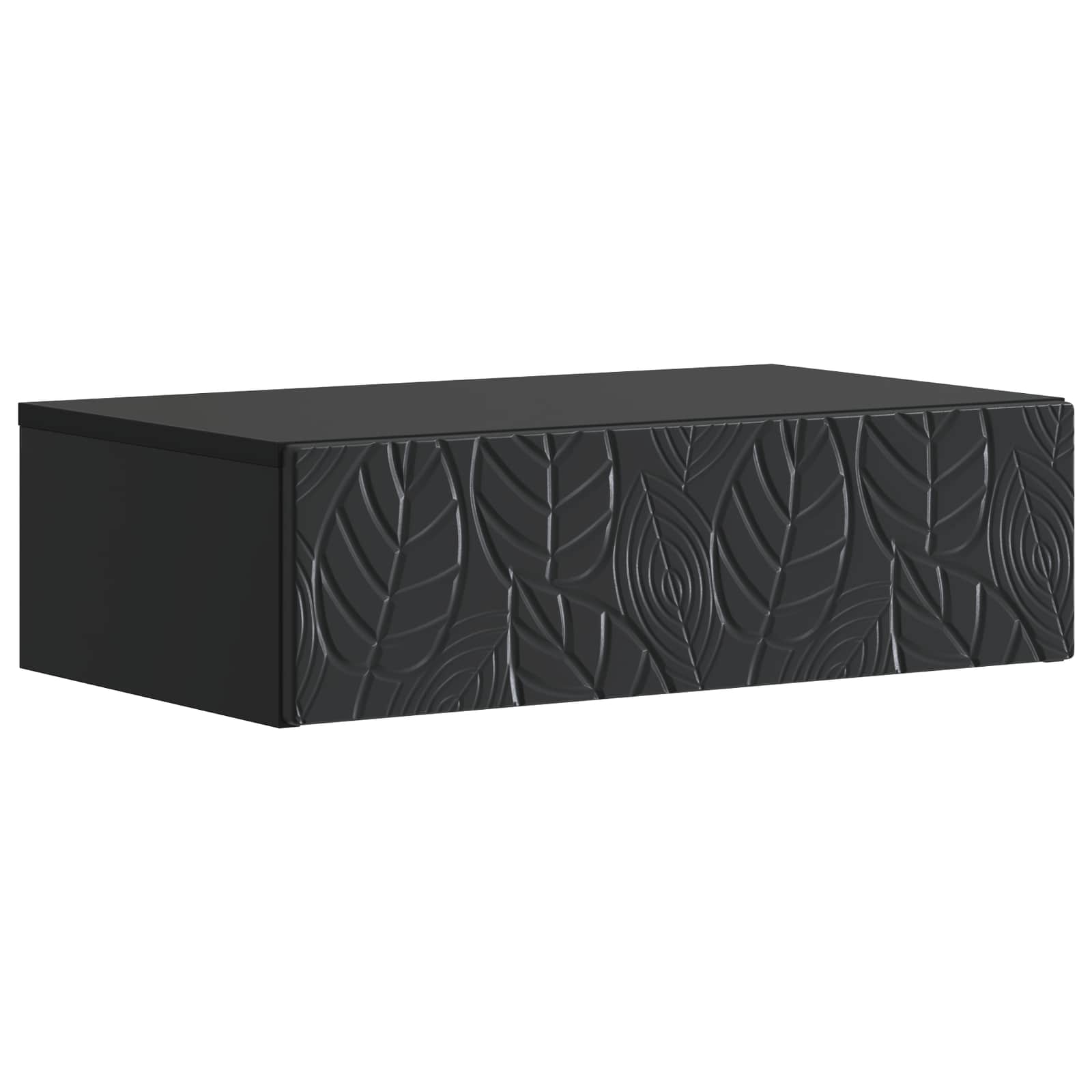 vidaXL Wall-Mounted Side Table 59 x 34.5 x 17 cm Engineered Wood Black 2