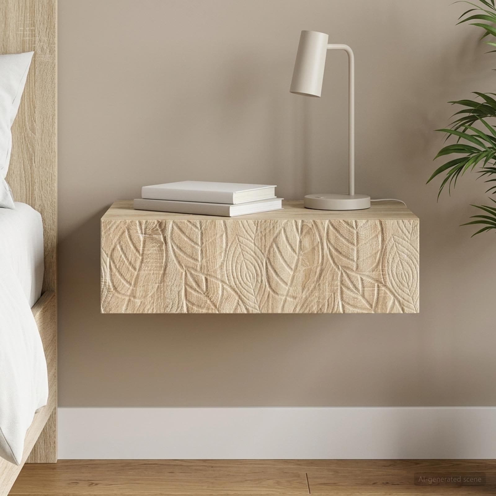 vidaXL Wall-Mounted Side Table 59 x 34.5 x 17 cm Engineered Wood 1