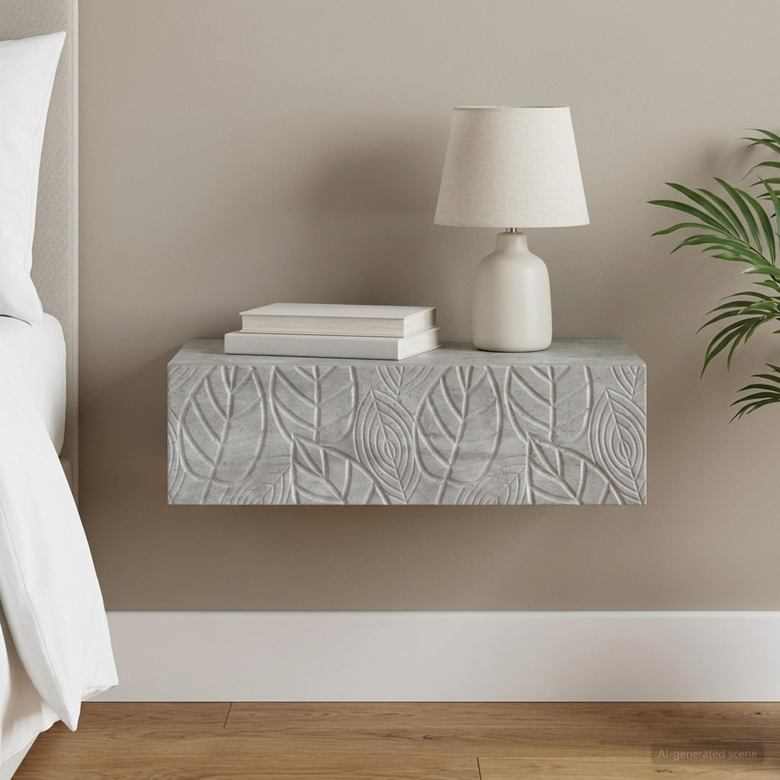 vidaXL Wall-Mounted Side Table 59 x 34.5 x 17 cm Engineered Wood 1