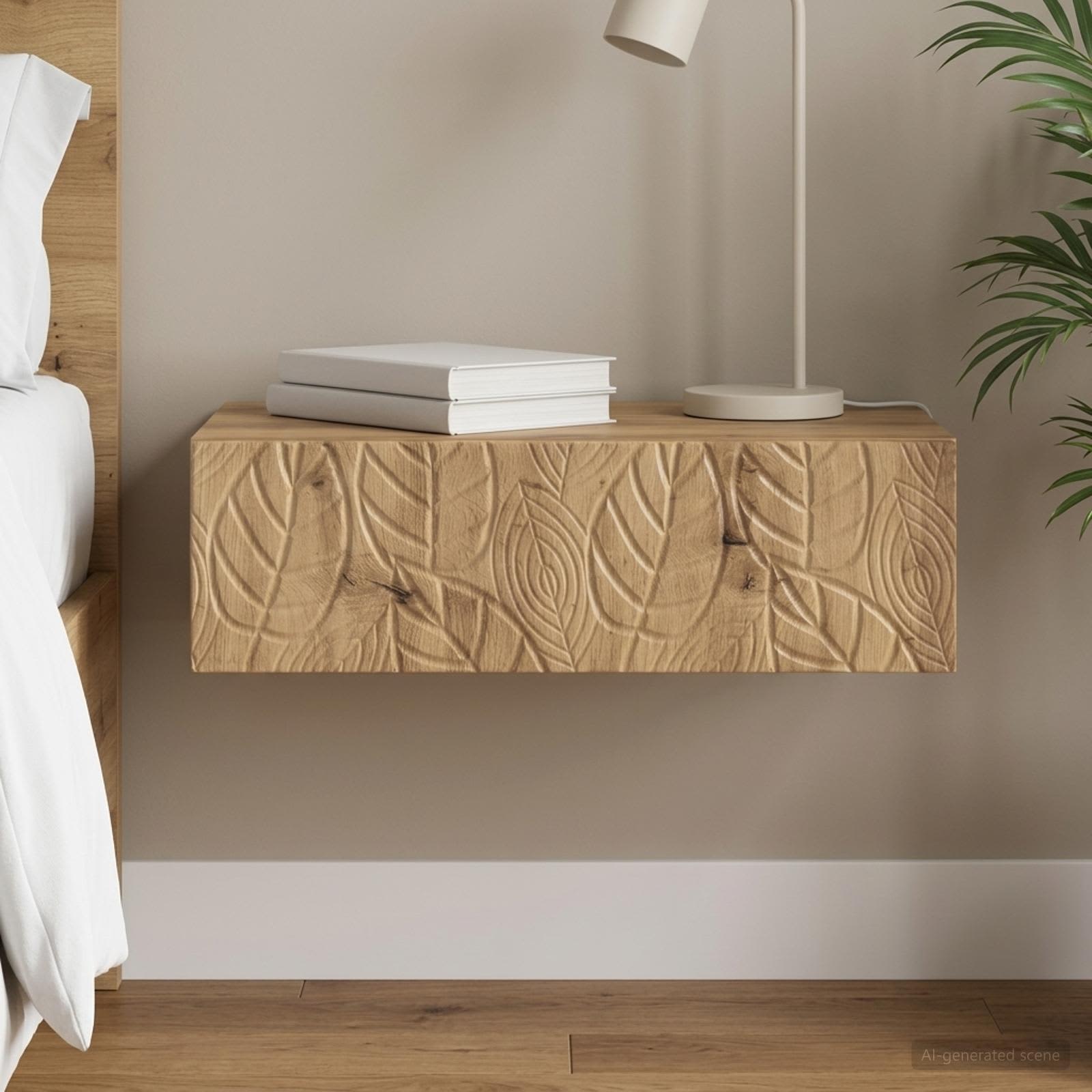vidaXL Wall-Mounted Side Table 59 x 34.5 x 17 cm Engineered Wood 1