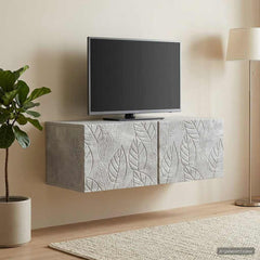 vidaXL Wall-Mounted TV Cabinet 98 x 41 x 30 cm Concrete Grey 3
