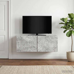 vidaXL Wall-Mounted TV Cabinet 98 x 41 x 30 cm Concrete Grey 1