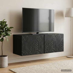 vidaXL Wall-Mounted TV Cabinet 59.5 x 31 cm Black Engineered Wood 1