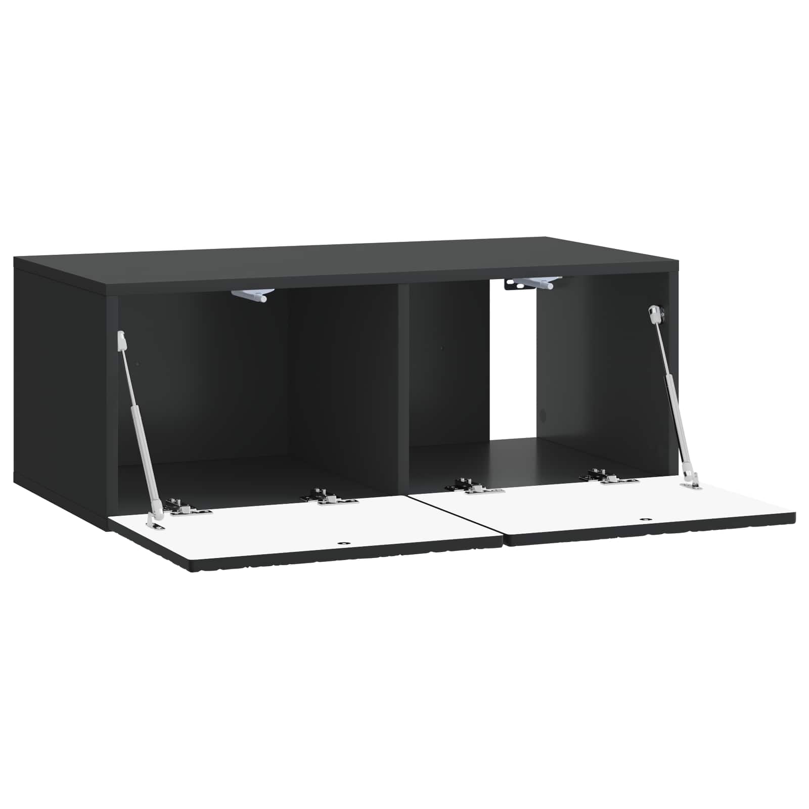 vidaXL Wall-Mounted TV Cabinet 59.5 x 31 cm Black Engineered Wood 4