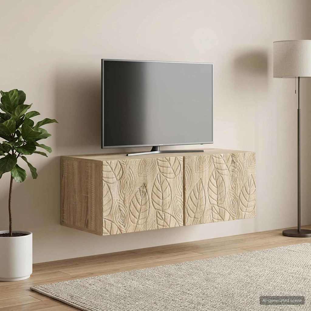 vidaXL Wall-Mounted TV Cabinet 59.5 x 31 cm Sonoma Oak Engineered Wood 1