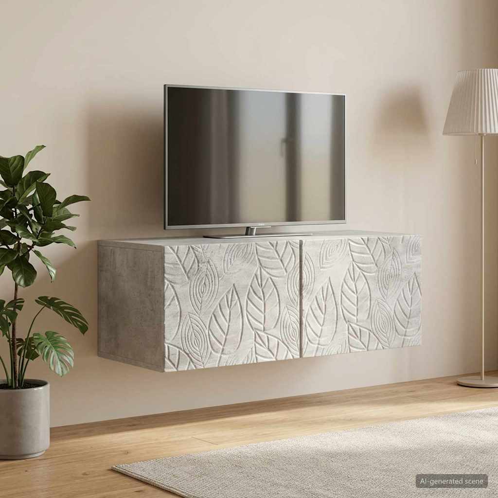 vidaXL Wall-Mounted TV Cabinet 59.5 x 31 cm Concrete Grey 1