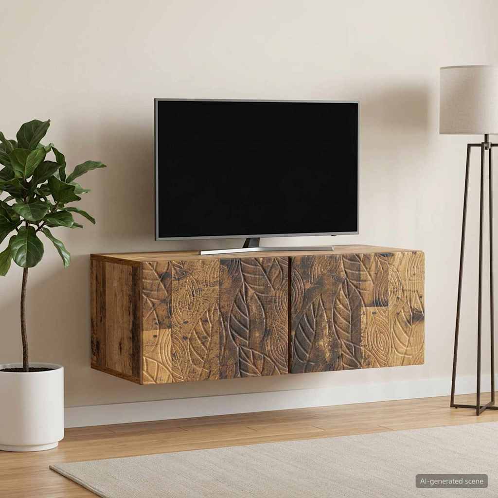 vidaXL Wall-Mounted TV Cabinet 59.5 x 31 cm Old Wood Engineered Wood 1