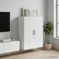 vidaXL Wall-Mounted Cabinet White 66 x 34.5 x 90 cm Engineered Wood 1