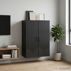 vidaXL Wall-Mounted Cabinet 66 x 34.5 x 90 cm Engineered Wood Black 1
