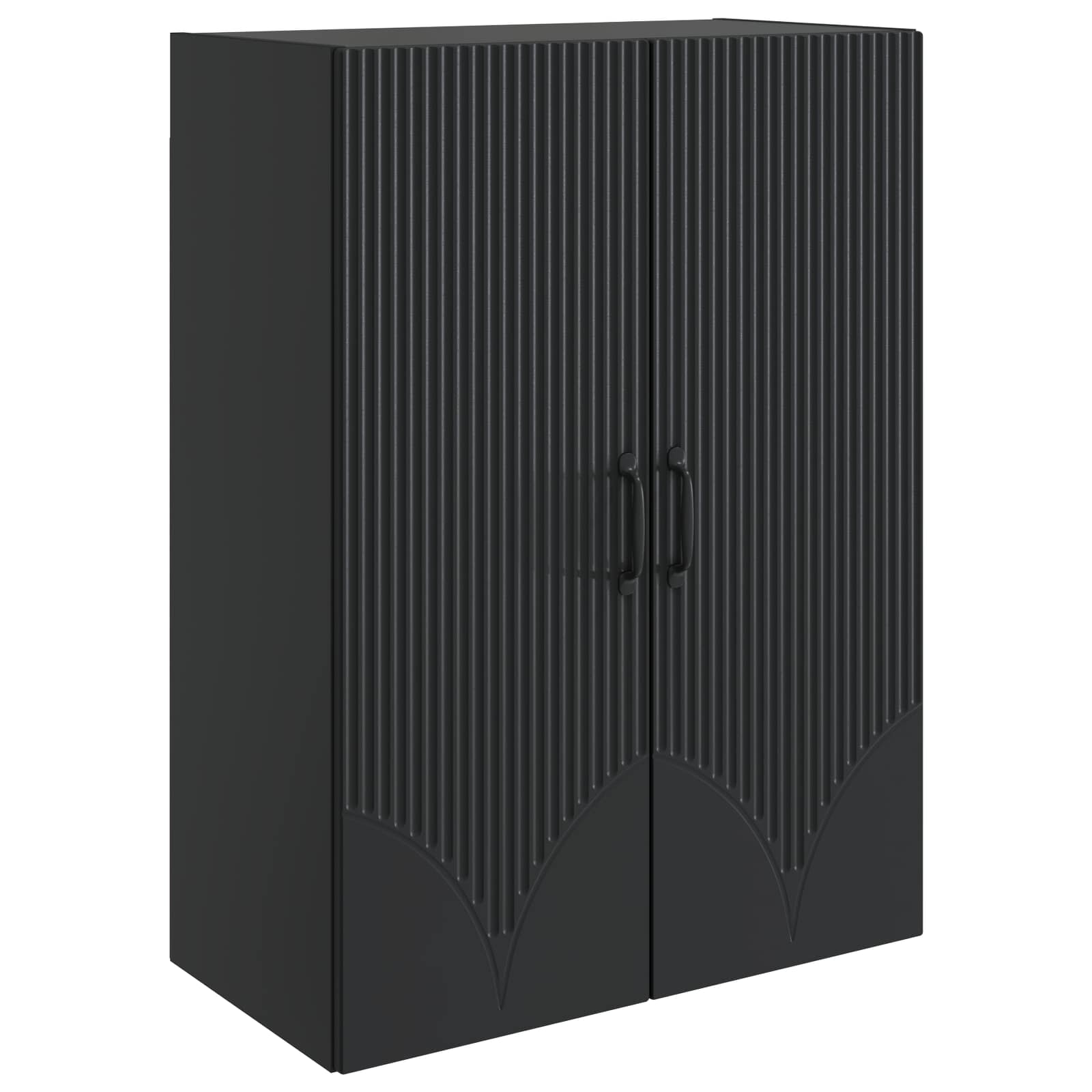 vidaXL Wall-Mounted Cabinet 66 x 34.5 x 90 cm Engineered Wood Black 2
