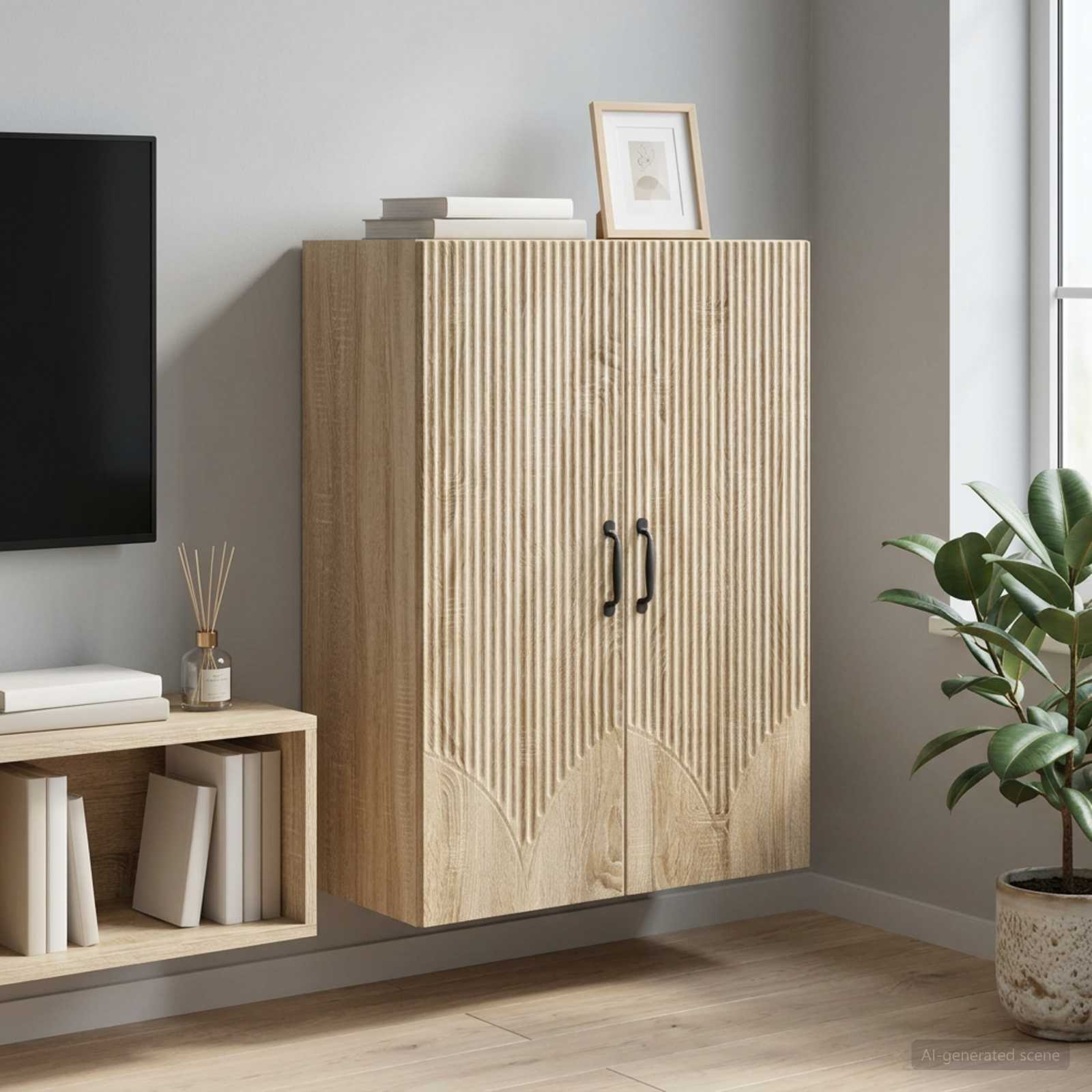 vidaXL Wall-Mounted Cabinet 66 x 34.5 x 90 cm Engineered Wood 1