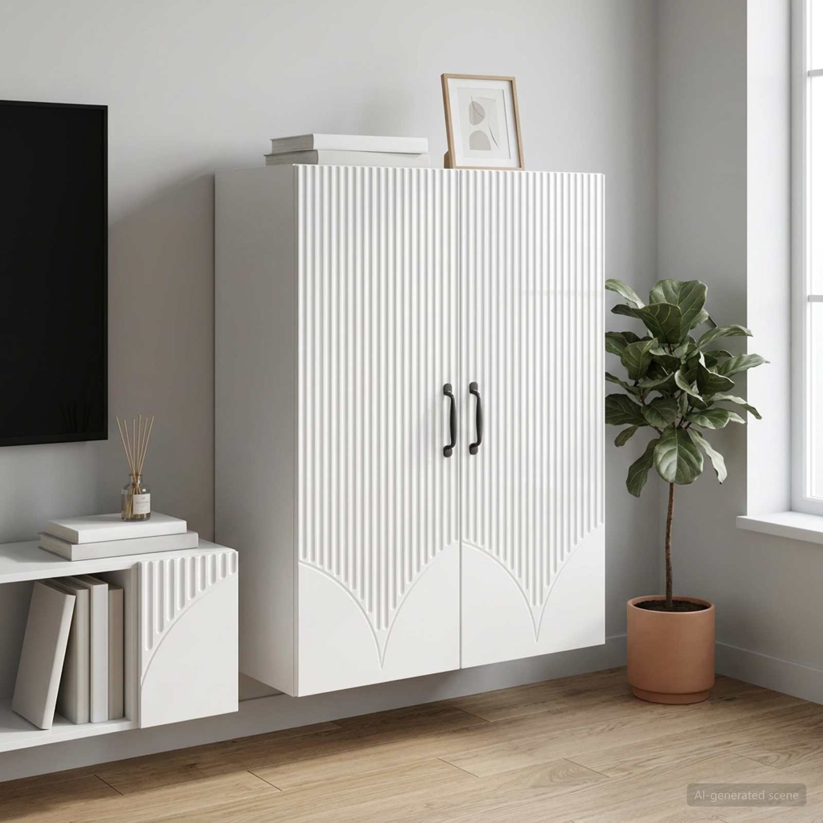 vidaXL Wall-Mounted Cabinet 66 x 34.5 x 90 cm Engineered Wood 1
