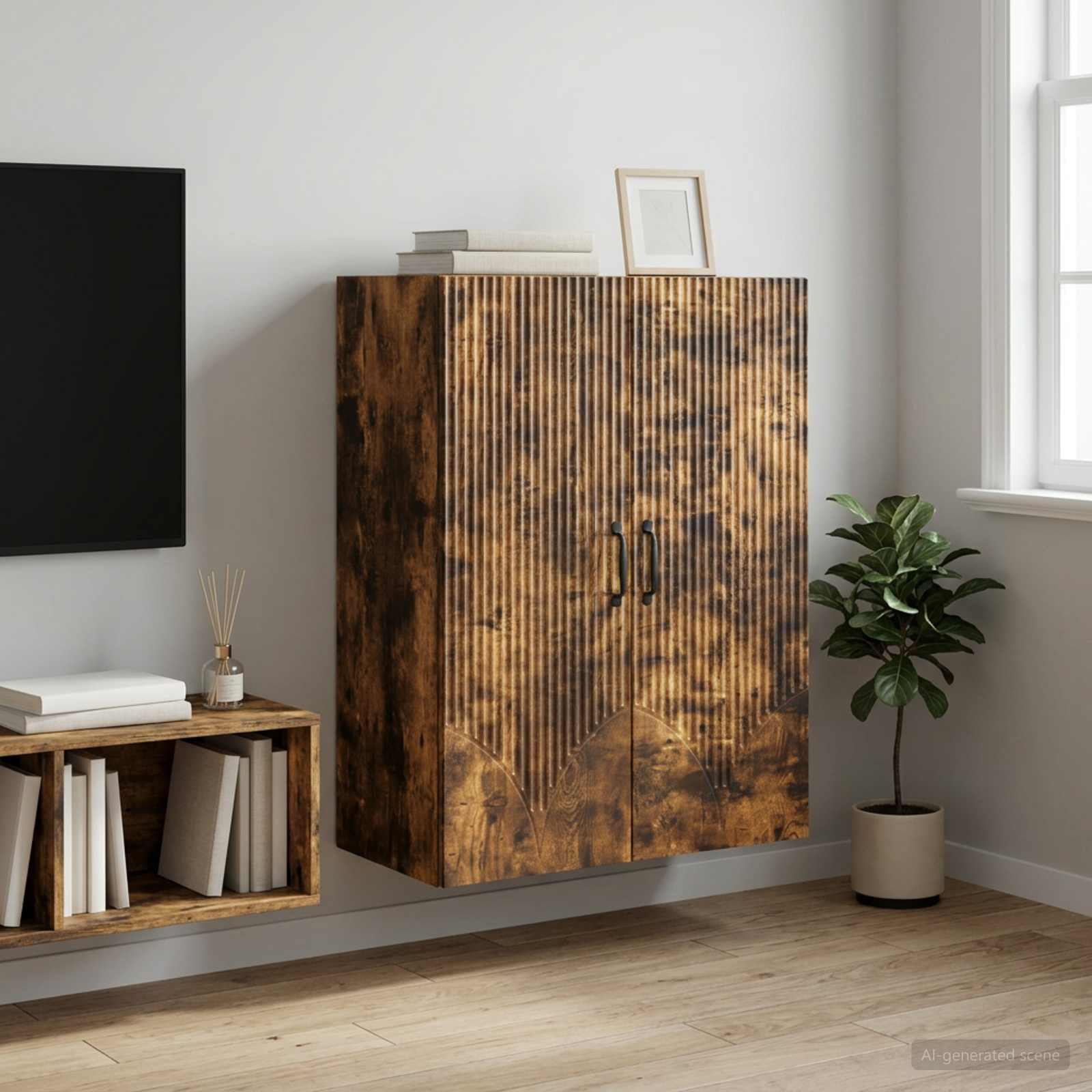 vidaXL Wall-Mounted Cabinet 66 x 34.5 x 90 cm Engineered Wood 1