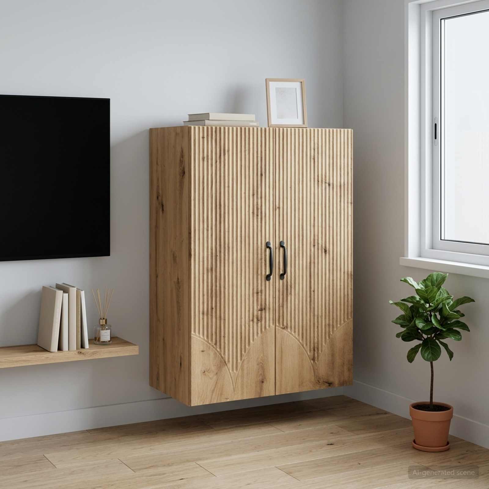 vidaXL Wall-Mounted Cabinet 66 x 34.5 x 90 cm Engineered Wood 1