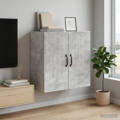 Wall-Mounted Cabinet 59 x 31 x 60 cm Engineered Wood Concrete grey