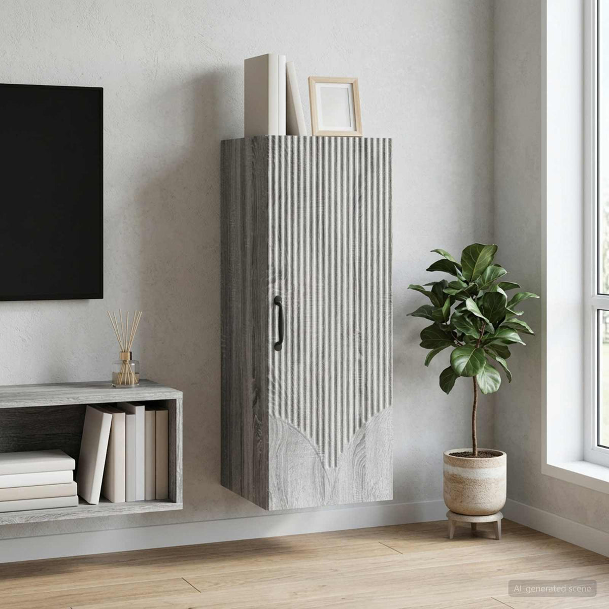 vidaXL Wall-Mounted Cabinet Engineered Wood Depth 34.5 cm